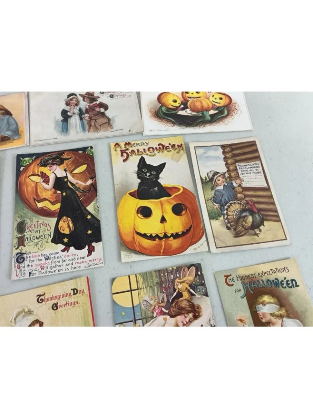 Halloween Vintage Postcard Lot Thanksgiving Mix Lot 14